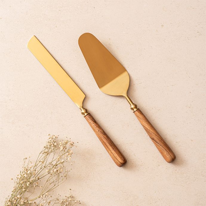 Earthy Luxe Cake Knife & Server