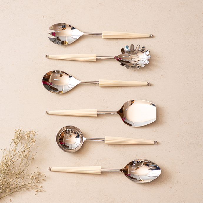 Ivory Umbrella Serving Spoon Collection - Set of 6