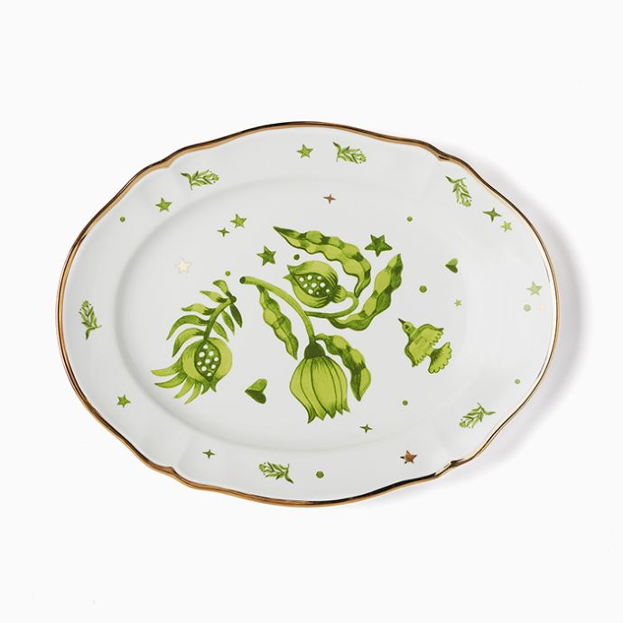 Verde Decal Oval Platter - Bitossi