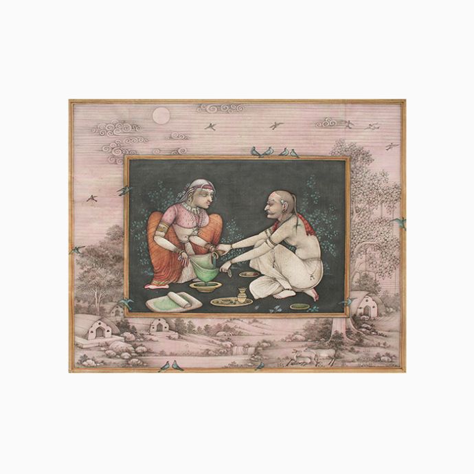Brahmin Couple Preparing Bhaang