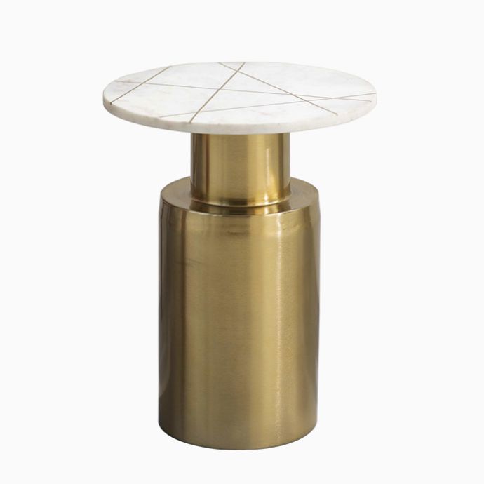 Cairo Table with Brass inlay Marble