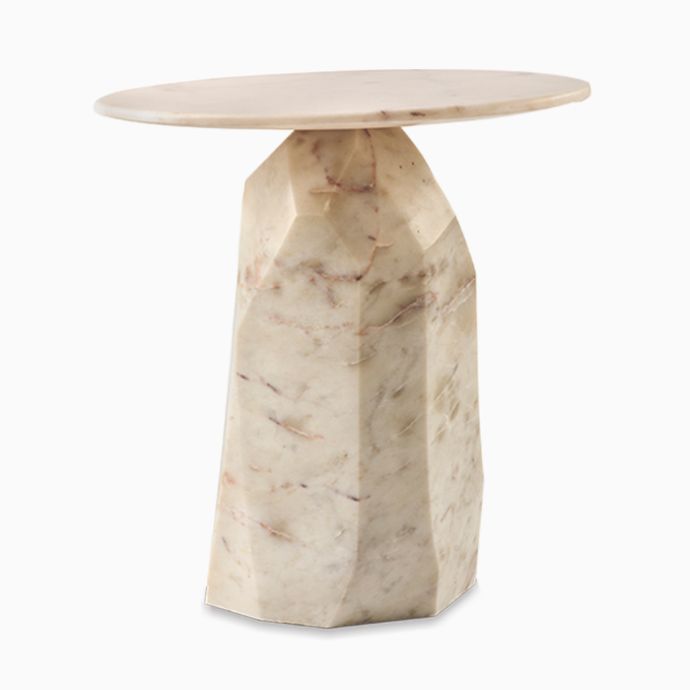 Cosmos Faceted Marble Side Table