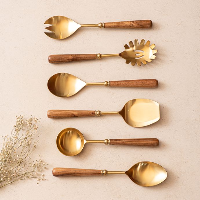Earthy Luxe Serving Spoons - Set of 6