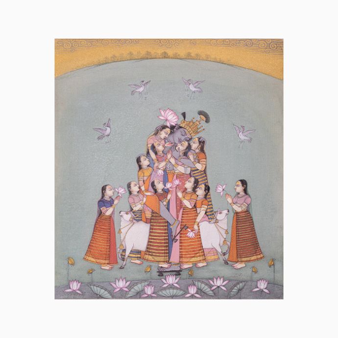 Gopis Clinging to  Krishna - Mahaveer Swami