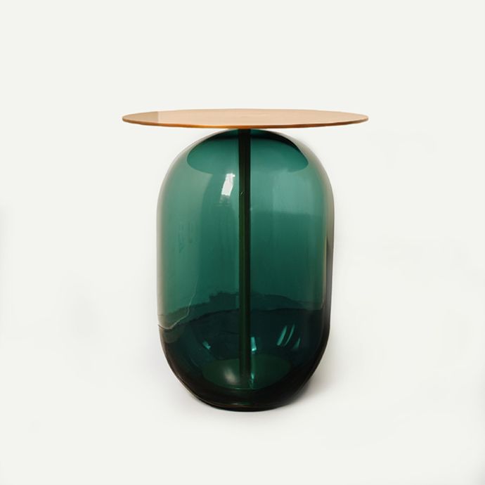 Glass and Brass End Table