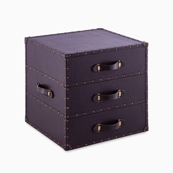 Leathered Side Table