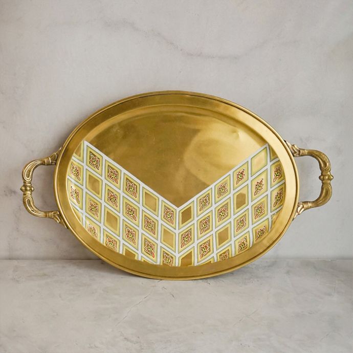 Sangemarmar Brass Oval Tray