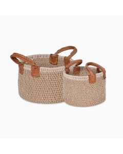 Storage Baskets Beige - Set of 2